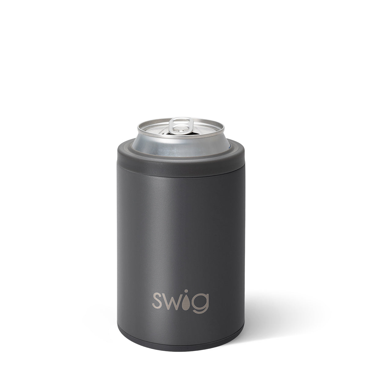 Swig Matte Grey Can + Bottle Cooler (12oz)