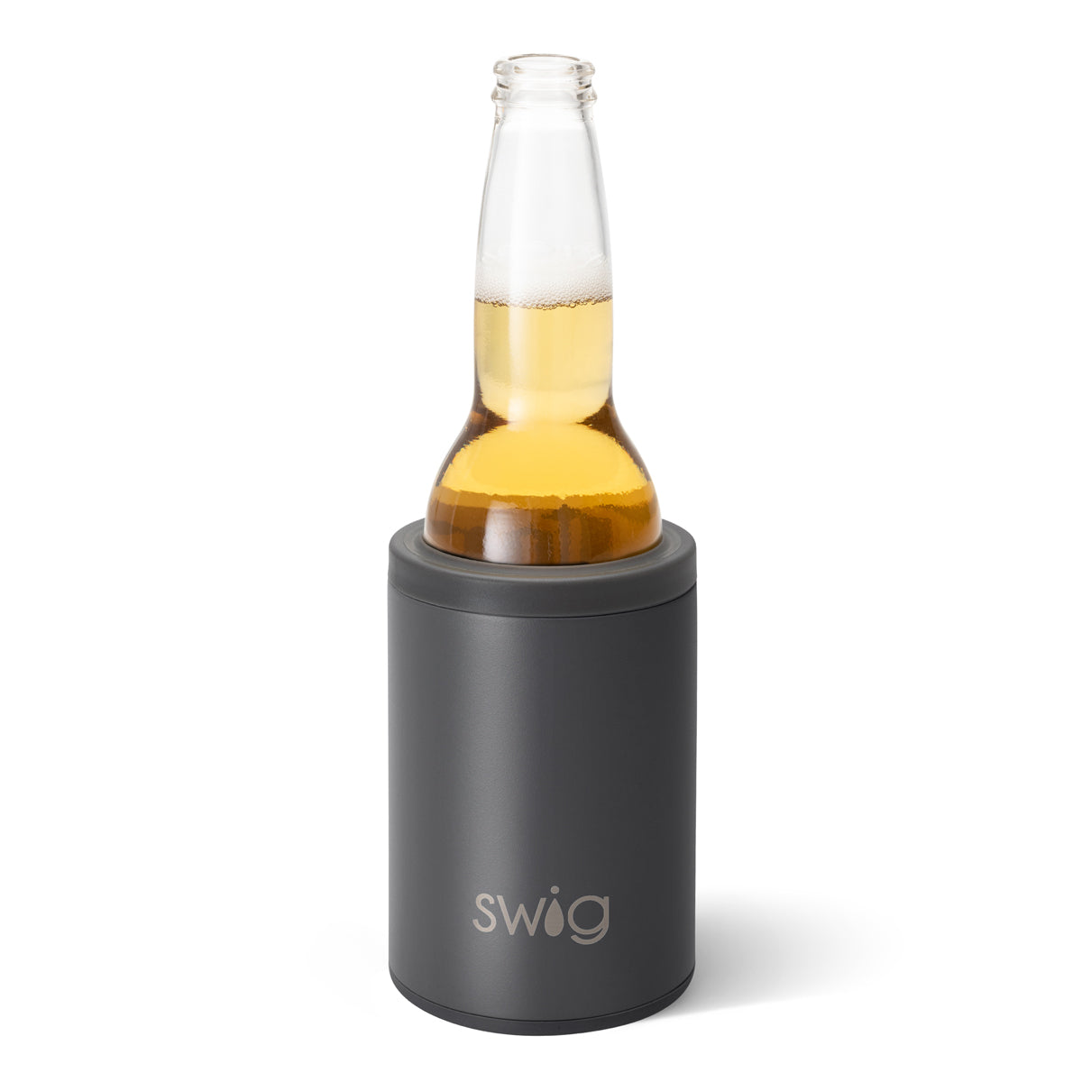 Swig Matte Grey Can + Bottle Cooler (12oz)