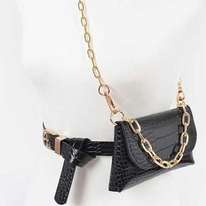 Croc Bag with Crossover Belt