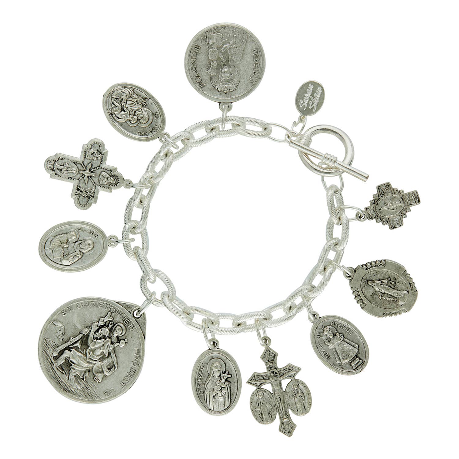 Silver Saints Charm Bracelet