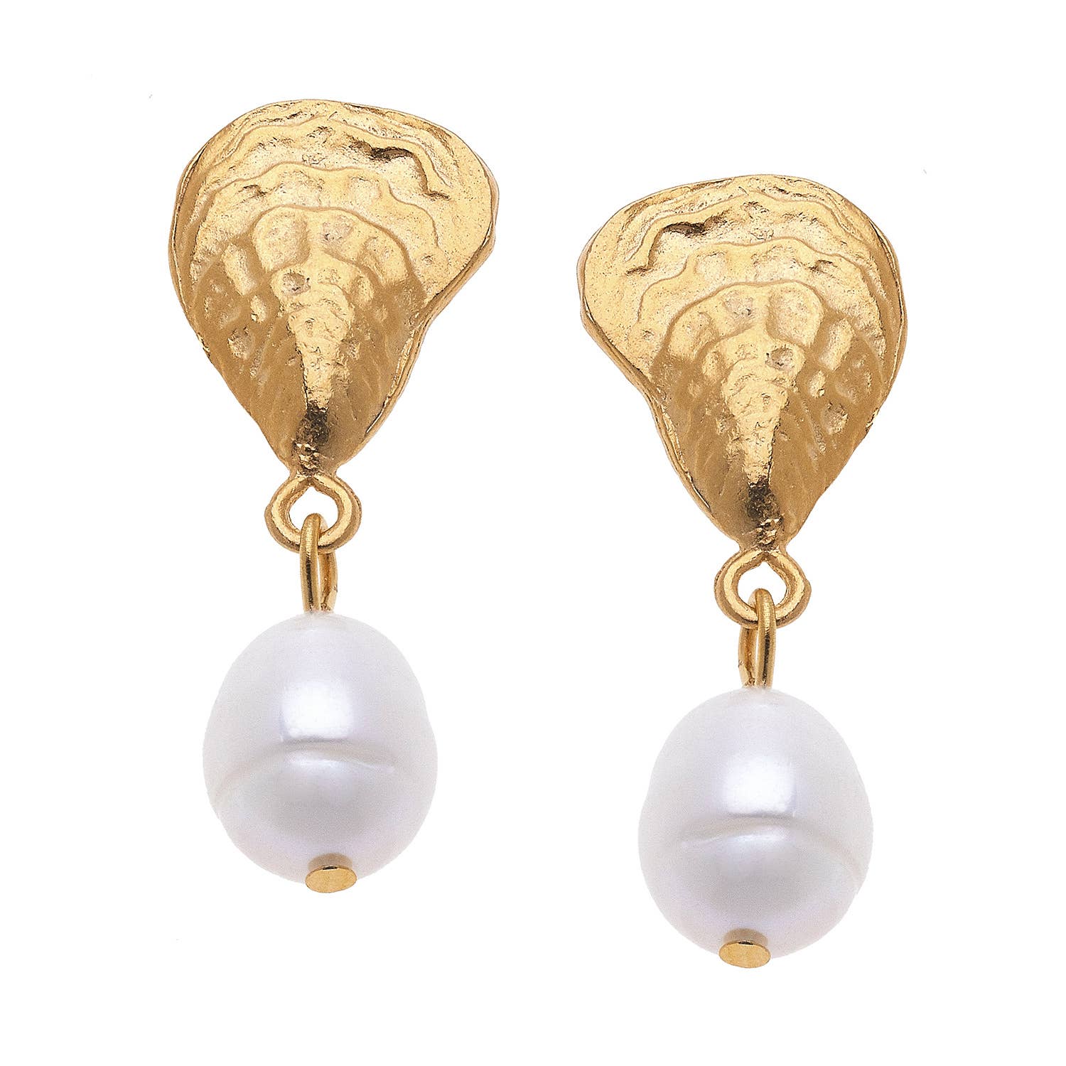 Oyster + Pearl Drop Earrings