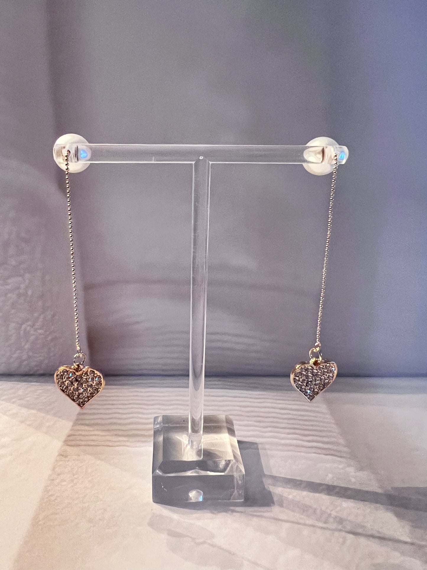 Heart Pearl Long Earrings