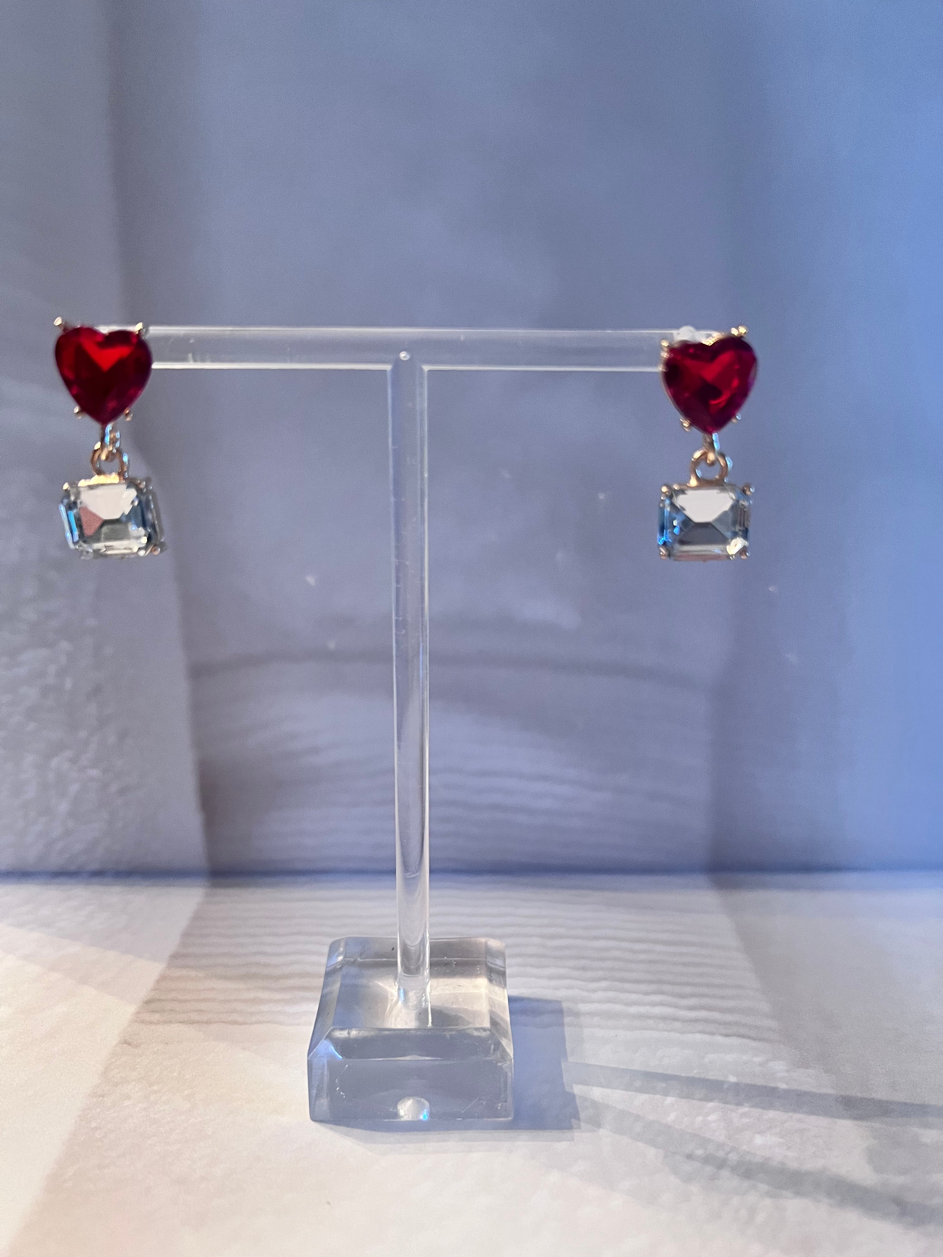 Heart Gem Earrings