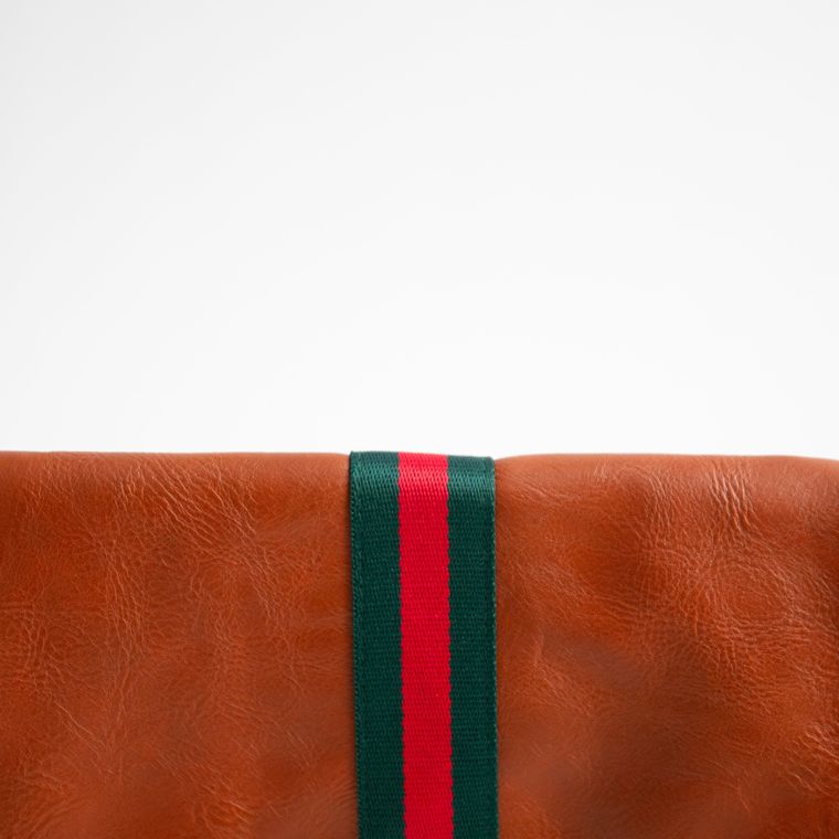 Preppy Stripe Foldover Clutch - Red/Green Stripe